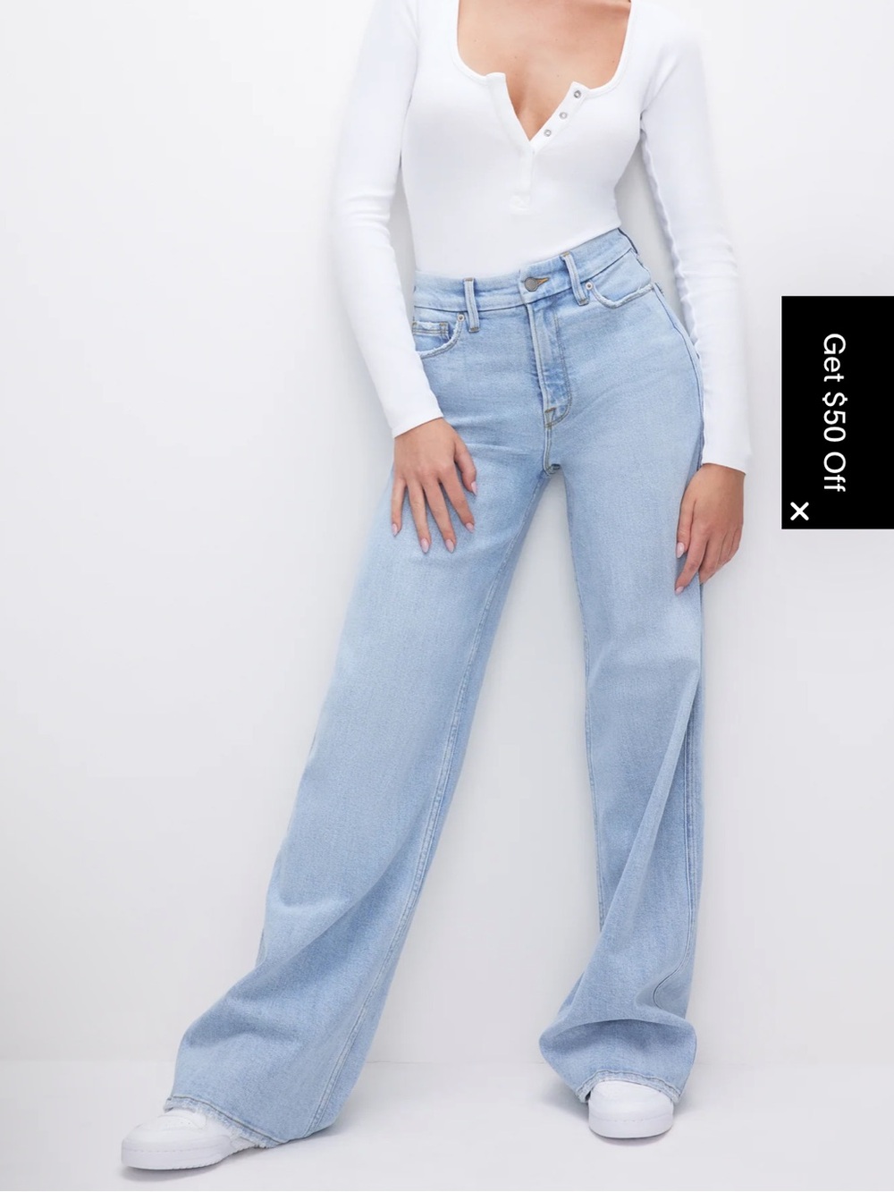 Good American good skate Light Wash Wide Leg Women’s Jeans - Blue! Size 2